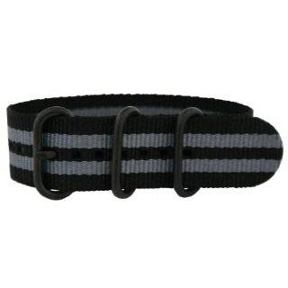   Black Pvd Zulu 3 Ring Military Watch Band Strap Nato G 10 Fits All