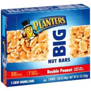 Planters Big Nut Bars, Chocolate Peanut, 5 Count Bars (Pack of 10 