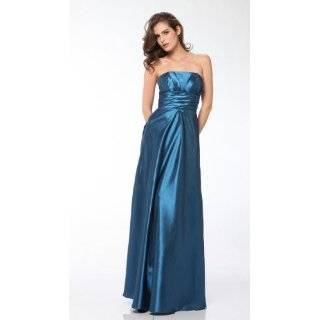  7709l Bridemaid Satin Strapless Full Length Dress 