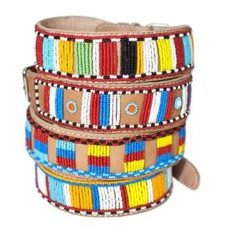    Designer Dog Collar 14 Handmade Beaded Leather