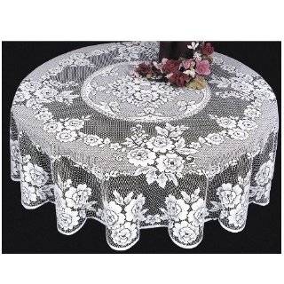  WHITE HEAVY LACE TABLE CLOTH 72 ROUND 