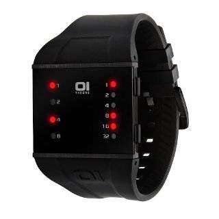  01TheOne Mens GRR802R3 Gamma Ray Round Red LED Gold tone 