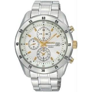   Chronograph Brushed and Polished Link Bracelet Silver Dial Watch