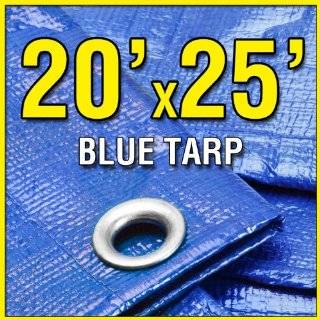 20 X 25 Large Blue Multi Purpose 6 mil Poly Tarp for roofs, Trucks 