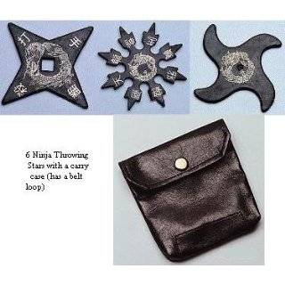 Ninja Rubber Throwing Star Pack set of 6 with Carry Case